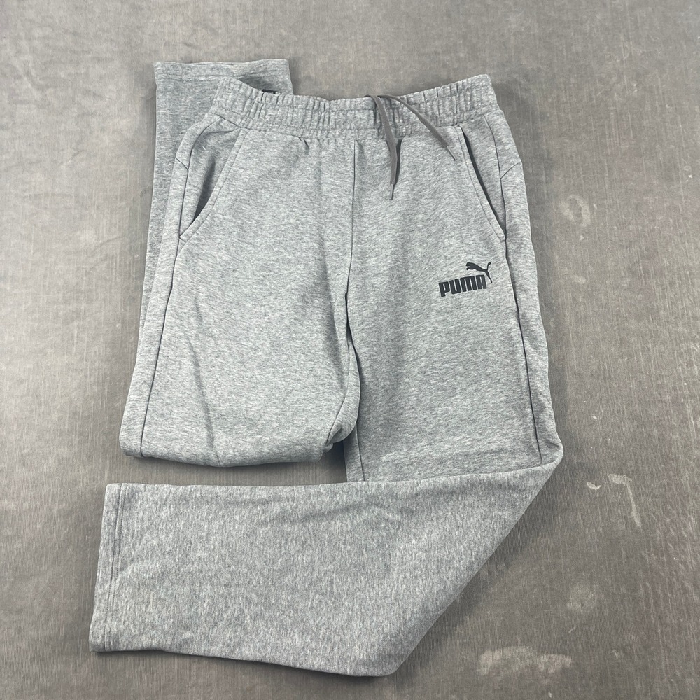 Puma Kids Small Gray Sweatpants Athletic Fleece Joggers Pockets